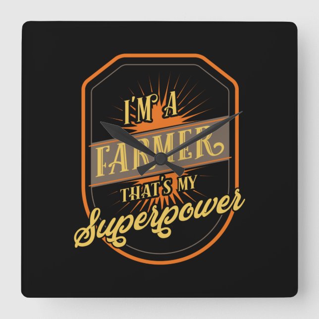 Horloge Carrée Agriculteur (Recto)