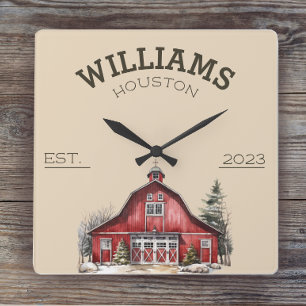 Horloge Carrée Agritourisme rustique sur mesure