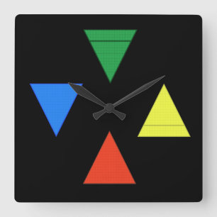 Horloge Carrée Air Fire Water Earth