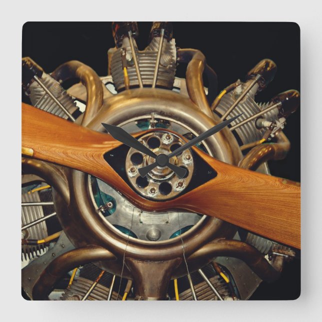 Horloge Carrée Aircraft antique (Recto)