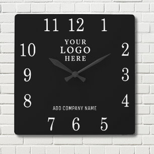 Horloge Carrée Ajouter un logo commercial Nom de l'entreprise Pro