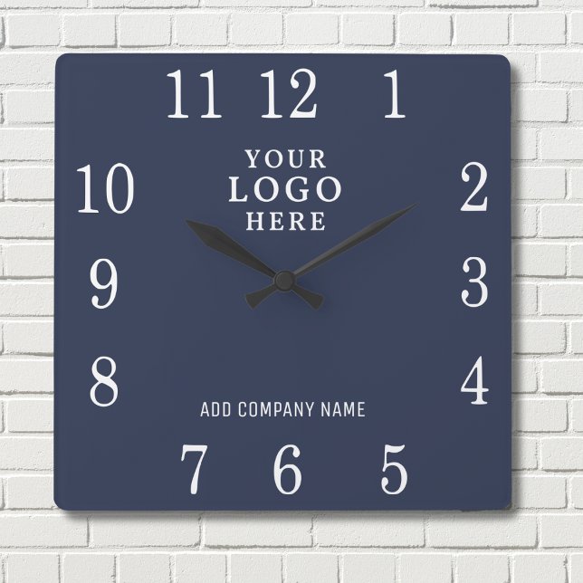 Horloge Carrée Ajouter un logo d'entreprise Nom de la société Pro (Créateur téléchargé)