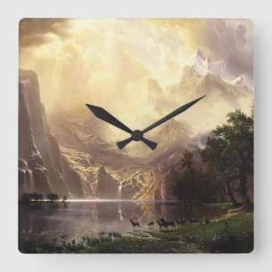 Horloge Carrée Albert Bierstadt parmi les montagnes de la Sierra