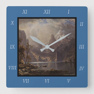 Horloge Carrée Albert Bierstadt's Lake Tahoe, 1868 Imprimer