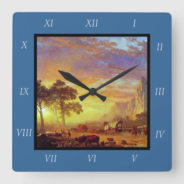 Horloge Carrée Albert Bierstadt's The Oregon Trail (Recto)