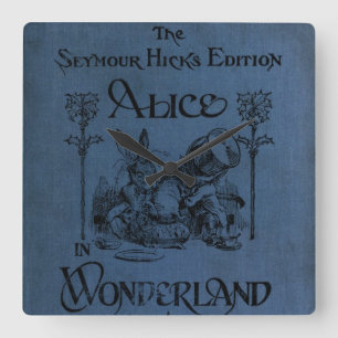 Horloge Carrée Alice in Wonderland 1905 livre de couverture