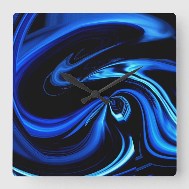 Horloge Carrée Alimentation Abstraite La Baleine Bleue (Recto)