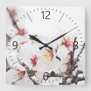 Horloge Carrée Almond blooming