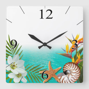 Horloge Carrée Aloha Beach