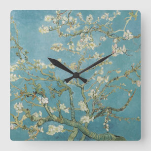 Horloge Carrée Amandiers en fleurs par Vincent Van Gogh