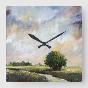 Horloge Carrée Amber Glow II