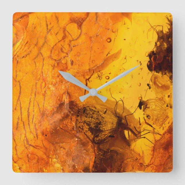 Horloge Carrée Amber stone texture (Recto)