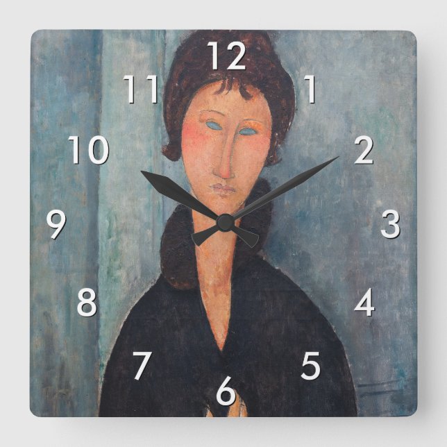 Horloge Carrée Amedeo Modigliani - Femme aux yeux bleus (Recto)