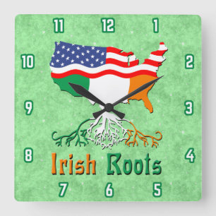 Horloge Carrée American Irish Roots Square Wall Clock