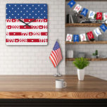 Horloge Carrée America's 250th Stars And Stripes1776-2026<br><div class="desc">America's 250th 4th Of July Semiquincentennial anniversary celebration featuring 1776 - 2026 in stars and stripes with white numbers repeated on the red stripes.</div>