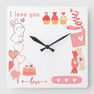 Horloge Carrée Amour