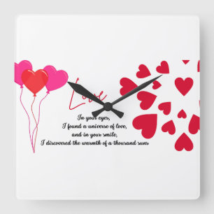 Horloge Carrée Amour