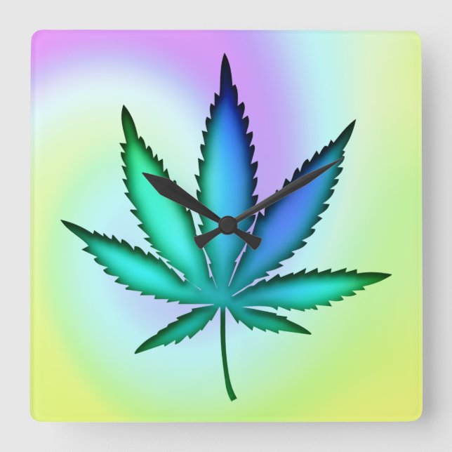 Horloge Carrée Amour arc-en-ciel  (Recto)