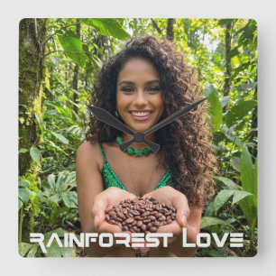 HORLOGE CARRÉE AMOUR DE LA FORÊT TROPICALE