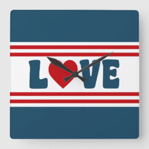 Horloge Carrée Amour design