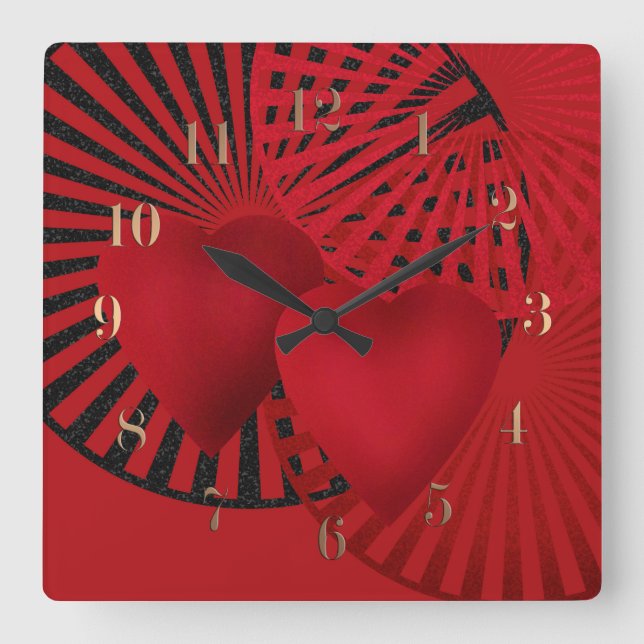 Horloge Carrée Amour, épousant (Recto)