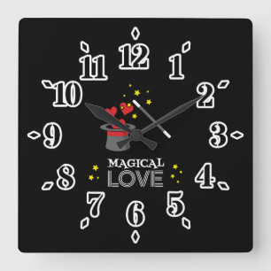 Horloge Carrée Amour magique - Blanc