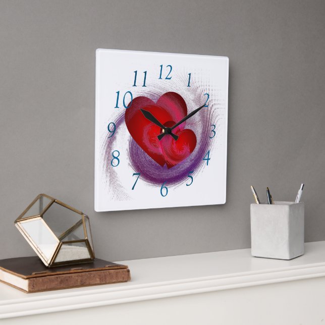 Horloge Carrée Amoureux (Bureau)