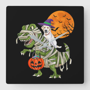 Horloge Carrée Amoureux des chiens   Labrador Retriever Riding Mu