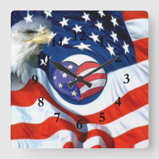 Horloge Carrée Amoureux des États-Unis_
