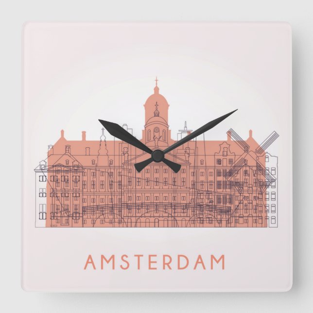 Horloge Carrée Amsterdam, Netherlands | Skyline of Landmark (Recto)
