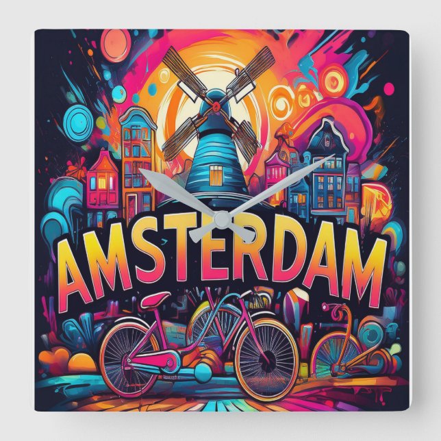 Horloge Carrée Amsterdam - ville des vélos (Recto)
