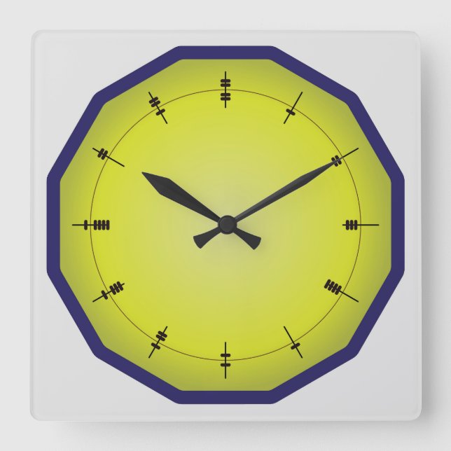 Horloge Carrée Amusant style Abacus 12 côtés (Recto)