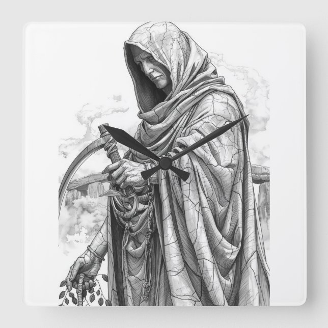 Horloge Carrée Ancient Chronos Marble Statue - Father Time with S (Recto)