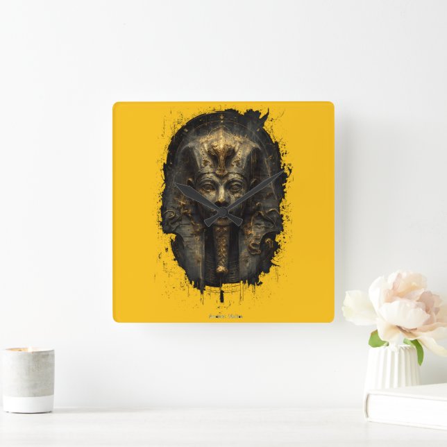 Horloge Carrée Ancient Malice Egyptian Pharaoh Black (Maison)