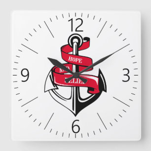Horloge Carrée Ancre