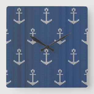 Horloge Carrée Ancre de la mer de Knit