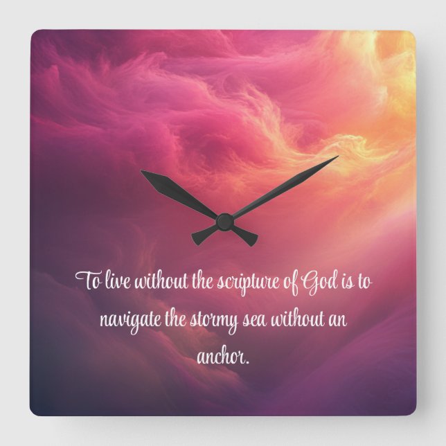 Horloge Carrée Ancres Word (Recto)