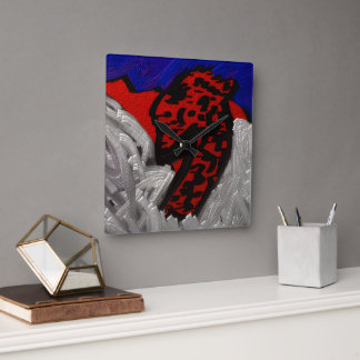 Horloge Carrée Ange Dragon