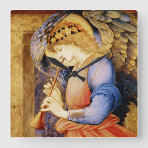 Horloge Carrée « Ange jouant du flageolet » d'Edward Burne-Jones