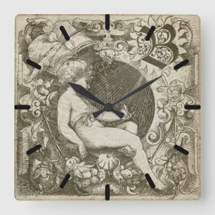 Horloge Carrée Angle Vintage