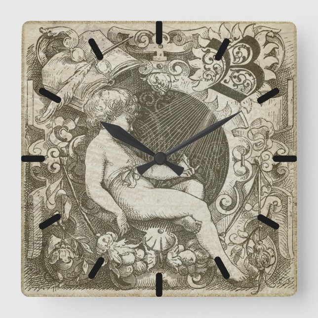 Horloge Carrée Angle vintage (Recto)