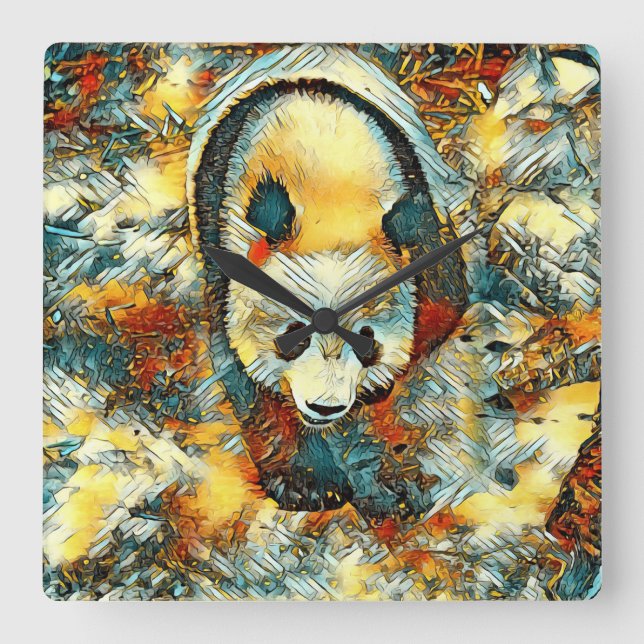 Horloge Carrée AnimalArt_Panda_006 (Recto)