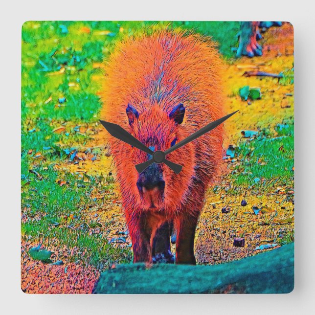 Horloge Carrée AnimalColor_Capybara_011 (Recto)