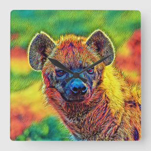 Horloge Carrée AnimalColor_Hyena_001