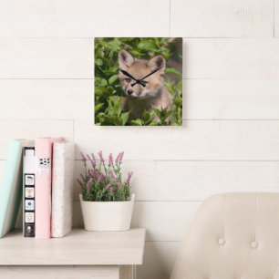 Horloge Carrée Animaux de bébés cutest Kit Fox