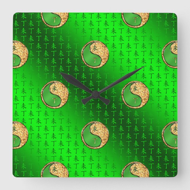 Horloge Carrée Année de la Chèvre de Feu (Recto)