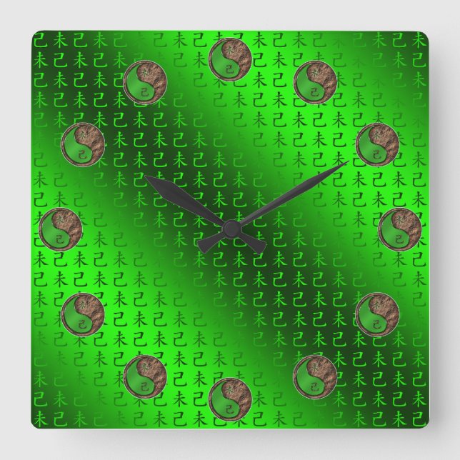 Horloge Carrée Année de la Chèvre de Terre (Recto)