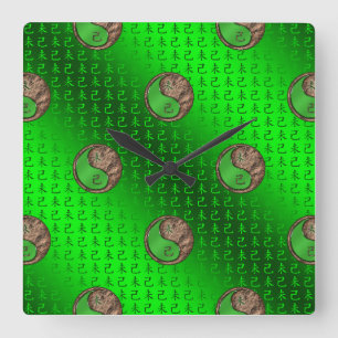 Horloge Carrée Année de la Chèvre de Terre