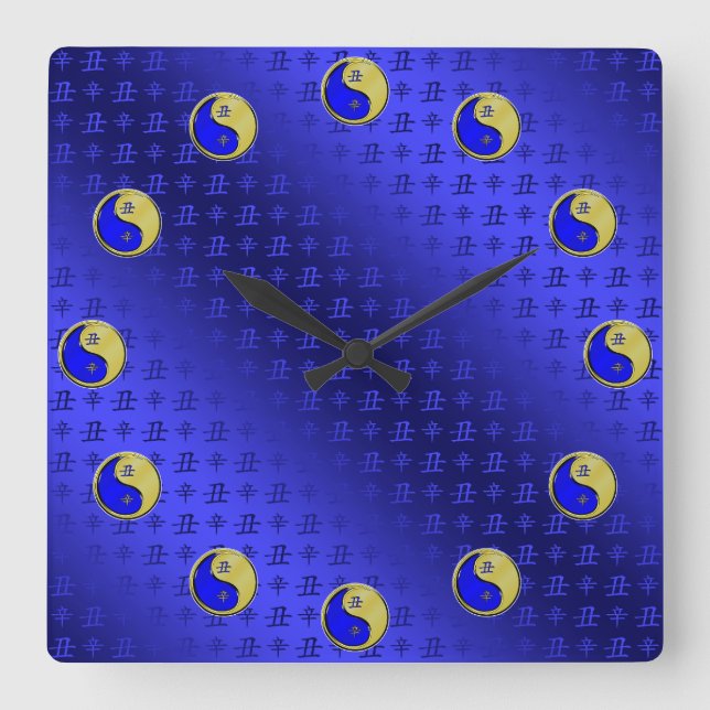 Horloge Carrée Année du Bœuf de Métal (Recto)