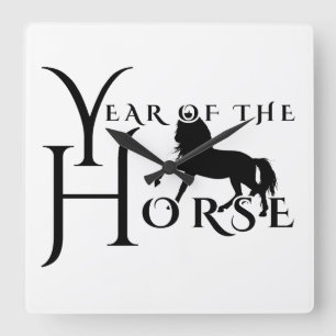 Horloge Carrée Année du cheval